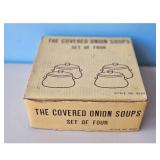 Vintage Covered Onion Soup Bowls Set of Four