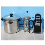 Vintage Kitchen Lot: Stock Pot, French Press, Hami