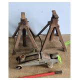 2 JACK STANDS/FLOOR JACK