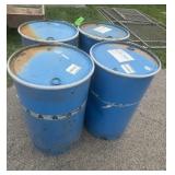 4 - 50 Gallon Steel barrels w Lids