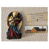 Wall Decor Lot Angel and Cats Meow Buildings