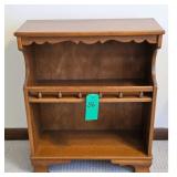 Small Wooden Bookcase with Scalloped Top