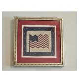 Framed American Flag Quilt Art