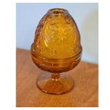 Vintage Amber Glass Fairy Lamp