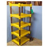 Yellow Plastic 5-Tier Shelving Unit