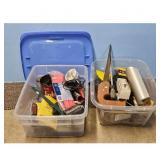 Tools and Hardware Lot in Storage Bins