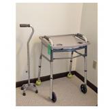 Rolling Walker with Tray and Quad Cane