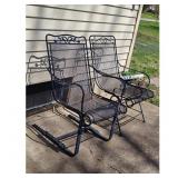 Pair Metal Mesh Outdoor Rocking Chairs