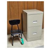 Filing Cabinet and Black Chair