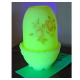 Uranium Glass Fairy Lamp