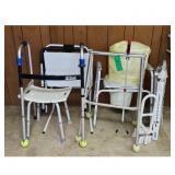Medical Bath Chair, Walker, and Bed Rail Lot