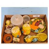 Lot of Ceramic Kitchen Decor - Pig, Mushrooms, Han