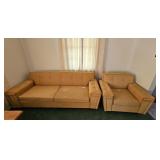 Vintage Mustard Yellow Sofa and Armchair Set