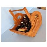 Vintage Wooden Swan Caddy with Assorted Miniature