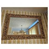Large Ornate Gold Gilt Carved Wood Mirror Wall Dec