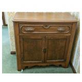 Antique Oak Cabinet with Drawer and Doors