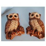 Vintage Ceramic Owl Wall Decor Set