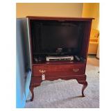 Samsung Flat Screen TV with Wood Console Stand and
