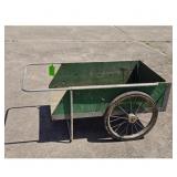 Vintage Green Garden Utility Cart Wagon with Handl