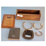 Vintage Kraft Cheese Crate with Horseshoes and Dic