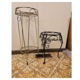 Vintage Metal Plant Stand Holder Set