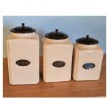Set of 3 Vintage Ceramic Kitchen Canisters