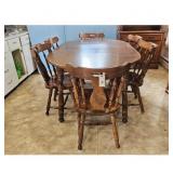 Vintage Oak Dining Table with 6 Chairs