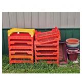 Stackable Plastic Crates and Planters Lot