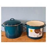 Rachael Ray Teal Enamel on Steel Covered Stockpot