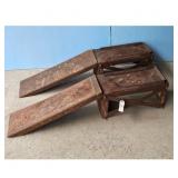 Vintage Metal Car Ramps Set Heavy Duty Rusty