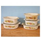 Set of 5 Vintage French Vegetable Pattern Coring W