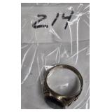MENS STERLING RING WITH ONYX TYPE SETTING