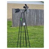 Enchanted Garden 72" Black Metal Windmill