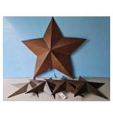 Set of 5 Rustic Metal Barn Stars