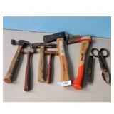 Lot of Assorted Hand Tools: Hammers, Axes, Chisel,