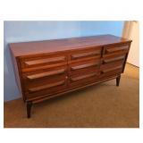 Mid Century Modern Walnut Dresser Chest of Drawers