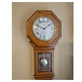 Oak Westminster Chime Regulator Wall Clock