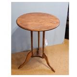 Antique Oak Pedestal Side Table