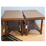 Pair of Mid-Century Modern End Tables Walnut Finis