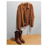 Gary Player Brown Suede Jacket & Brown Leather Boo