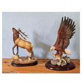 Vintage Elk and Eagle Figurines Lot