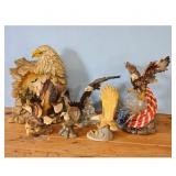 Lot of 5 Eagle Figurines, Patriotic Theme