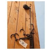 Antique Cast Iron Beam Scale with Weights and Hook