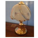 Vintage Brass Table Lamp with Frosted Glass Shade