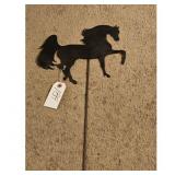 Black Metal Horse Silhouette Garden Stake