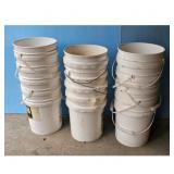 Lot of 3 Stacks White 5-Gallon Buckets