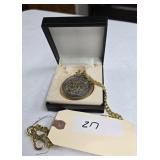 JOHN WAYNE MODERN POCKET WATCH W/CHAIN FOB