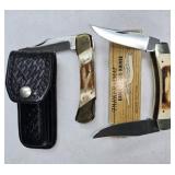 2-PARKER LOCK BACK POCKET KNIVES-1 W/SHETH &