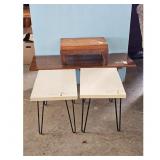 Vintage Mid-Century Modern End Tables with Wooden