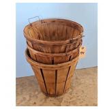 Vintage Wooden Bushel Baskets Set of 3